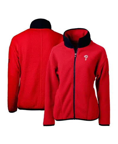 Cutter & Buck Women's Red Philadelphia Phillies Cascade Eco Sherpa Fleece Full-zip Jacket