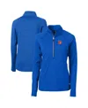 Cutter & Buck Women's Royal Denver Broncos Throwback Logo Adapt Eco Knit Stretch Half-zip Pullover Top In Royal