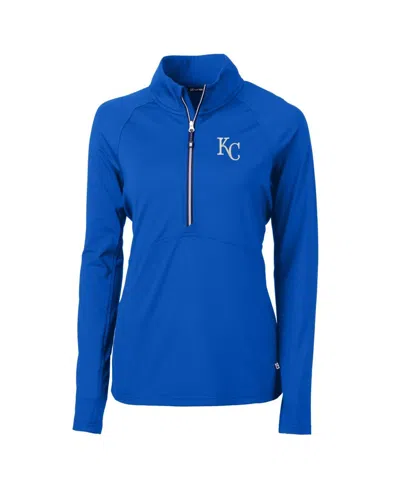 Cutter & Buck Women's Royal Kansas City Royals Adapt Eco Knit Stretch Half-zip Pullover Top In Multi