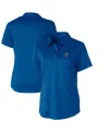 CUTTER & BUCK WOMEN'S ROYAL KANSAS JAYHAWKS VAULT PROSPECT TEXTURED STRETCH POLO