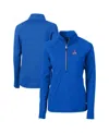 Cutter & Buck Women's Royal New England Patriots Throwback Logo Adapt Eco Knit Stretch Half-zip Pullover Top In Royal