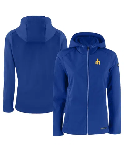 Cutter & Buck Women's Royal Seattle Mariners Evoke Eco Softshell Full-zip Jacket In Gold