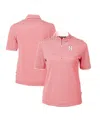 CUTTER & BUCK WOMEN'S SCARLET NEBRASKA HUSKERS DRYTEC VIRTUE ECO PIQUE STRIPE POLO