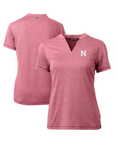 Cutter & Buck Women's Scarlet Nebraska Huskers Forge Blade V-neck Top