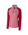 Cutter & Buck Women's Scarlet Ohio State Buckeyes Forge Tonal Half-zip Pullover Jacket In Red