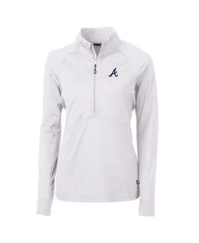 Cutter & Buck Women's White Atlanta Braves Adapt Eco Knit Stretch Half-zip Pullover Top