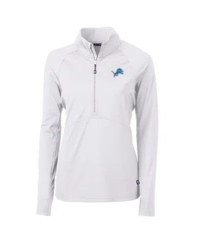 Cutter & Buck Women's White Detroit Lions Adapt Knit Half-zip Pullover Jacket