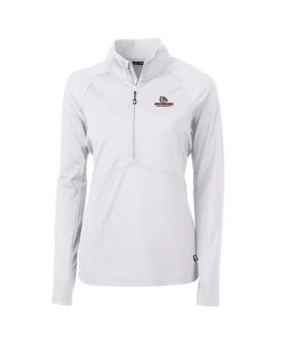 Cutter & Buck Women's White Gonzaga Bulldogs Adapt Eco Knit Half-zip Pullover Jacket