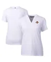 Cutter & Buck Women's White Eastern Kentucky Colonels Forge Blade V-neck Top In White