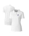 Cutter & Buck Women's White Kansas Jayhawks Advantage Tri-blend Pique Polo In White