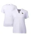 Cutter & Buck Women's White Eastern Kentucky Colonels Forge Blade V-neck Top In White