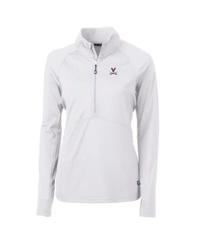 Cutter & Buck Women's White Virginia Cavaliers Adapt Eco Knit Half-zip Pullover Jacket