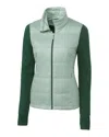 Cutter & Buck Womens Cora Quilted Sweater Jacket In Green