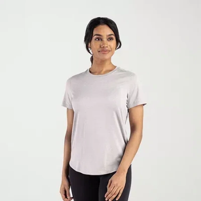 Cutter & Buck Womens Crew Neck Short Sleeve Stretch Fabric T-shirt In Gray