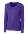 Cutter & Buck Womens Lakemont Cardigan Sweater In Purple
