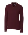 Cutter & Buck Womens Lakemont Tipped Half-zip Sweater In Blue
