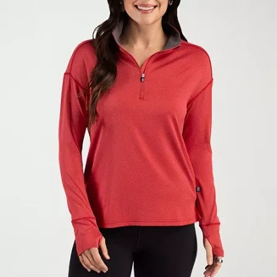 Cutter & Buck Forge Recycled Four-way Stretch Womens Quarter Zip Pullover In Red