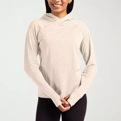 Cutter & Buck Adapt Knit Recycled Womens Heathered Hooded Pullover In White