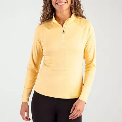 Cutter & Buck Womens Mock Neck Long Sleeve Quarter-zip Pullover In Yellow