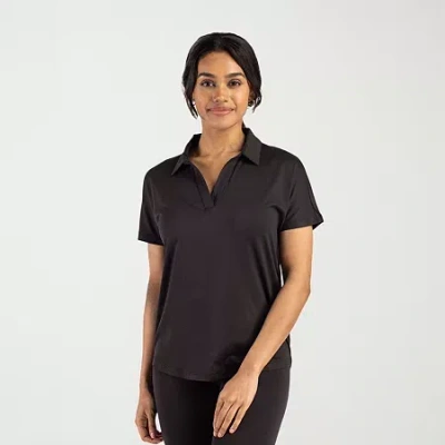 Cutter & Buck Womens Short Sleeve Polo Shirt In Black