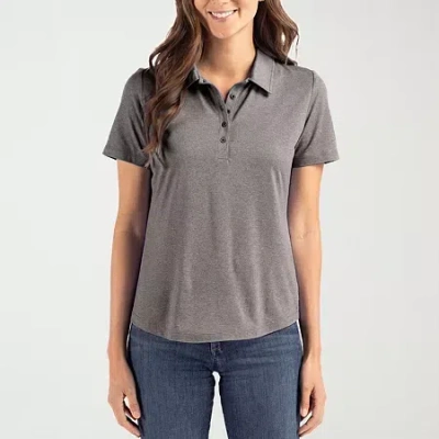 Cutter & Buck Womens Short Sleeve Polo Shirt In Gray