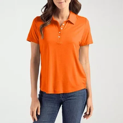 Cutter & Buck Womens Short Sleeve Polo Shirt In Orange