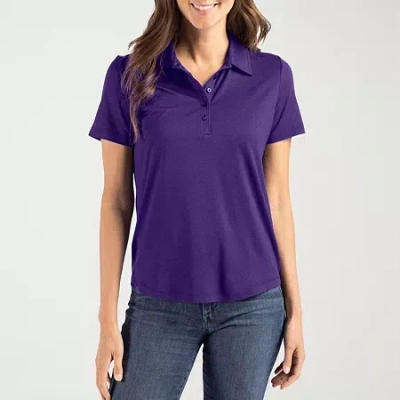 Cutter & Buck Womens Short Sleeve Polo Shirt In Purple