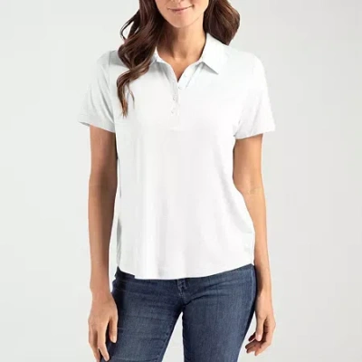 Cutter & Buck Womens Short Sleeve Polo Shirt In White