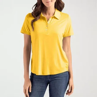 Cutter & Buck Womens Short Sleeve Polo Shirt In Yellow