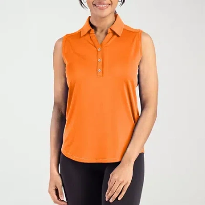 Cutter & Buck Womens Sleeveless Polo Shirt In Orange