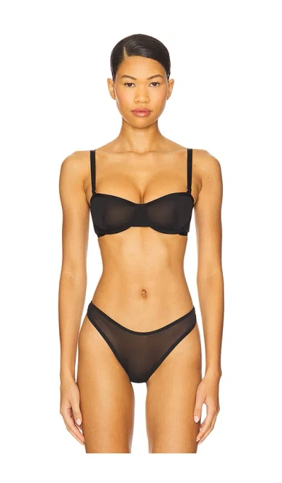 Cuup Balconette Mesh Bra In Black