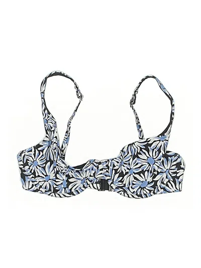 Pre-owned Cuup Swimsuit Top Blue Print Pattern Swimwear