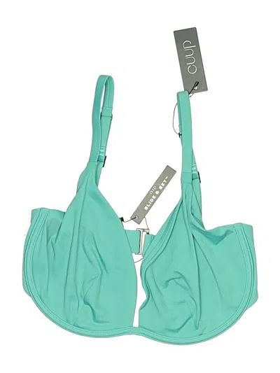 Cuup Swimsuit Top Teal Solid Pattern Swimwear