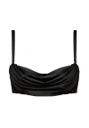 Cuup The Balconette Draped Satin In Black