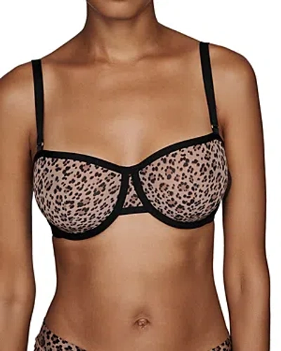 Cuup The Balconette Mesh Bra In Leopard