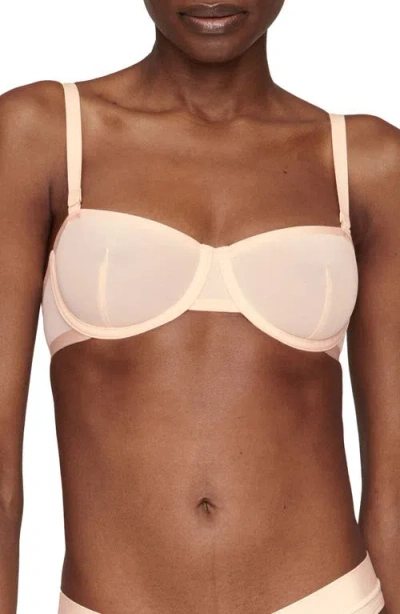 Cuup The Balconette Mesh Bra In Blush