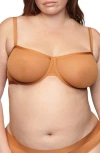 Cuup The Balconette Mesh Bra In Caramel