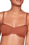 Cuup The Balconette Mesh Bra In Clay