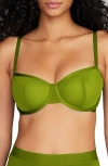 Cuup The Balconette Mesh Underwire Bra In Leaf