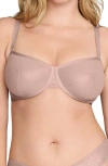 Cuup The Balconette Mesh Underwire Bra In Moonbeam