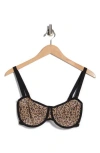 Cuup The Balconette Underwire Mesh Bra In Animal Print