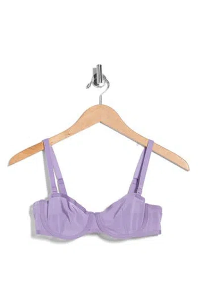 Cuup The Balconette Underwire Mesh Bra In Purple