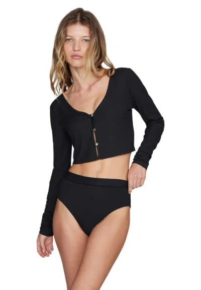 Cuup The Cropped Cardigan In Black