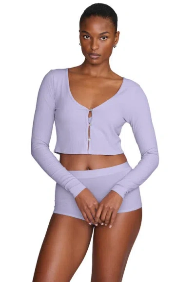 Cuup The Cropped Cardigan In Purple
