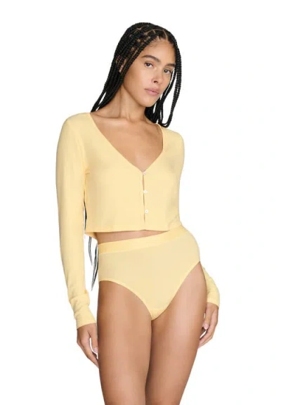 Cuup The Cropped Cardigan In Yellow