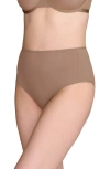 Cuup The Highwaist High Cut Cotton Briefs In Taupe