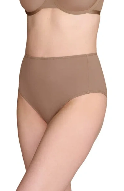 Cuup The Highwaist High Cut Cotton Briefs In Taupe
