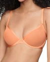 Cuup The Plunge Mesh Bra In Coral