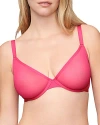 Cuup The Plunge Mesh Bra In Fuchsia