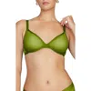 Cuup The Plunge Underwire Sheer Mesh Bra In Leaf
